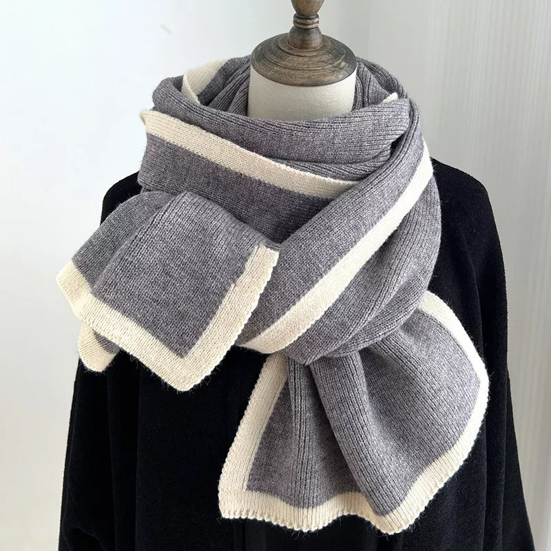 Contrast Trim Winter Scarf – view 6 | Lola Mariee