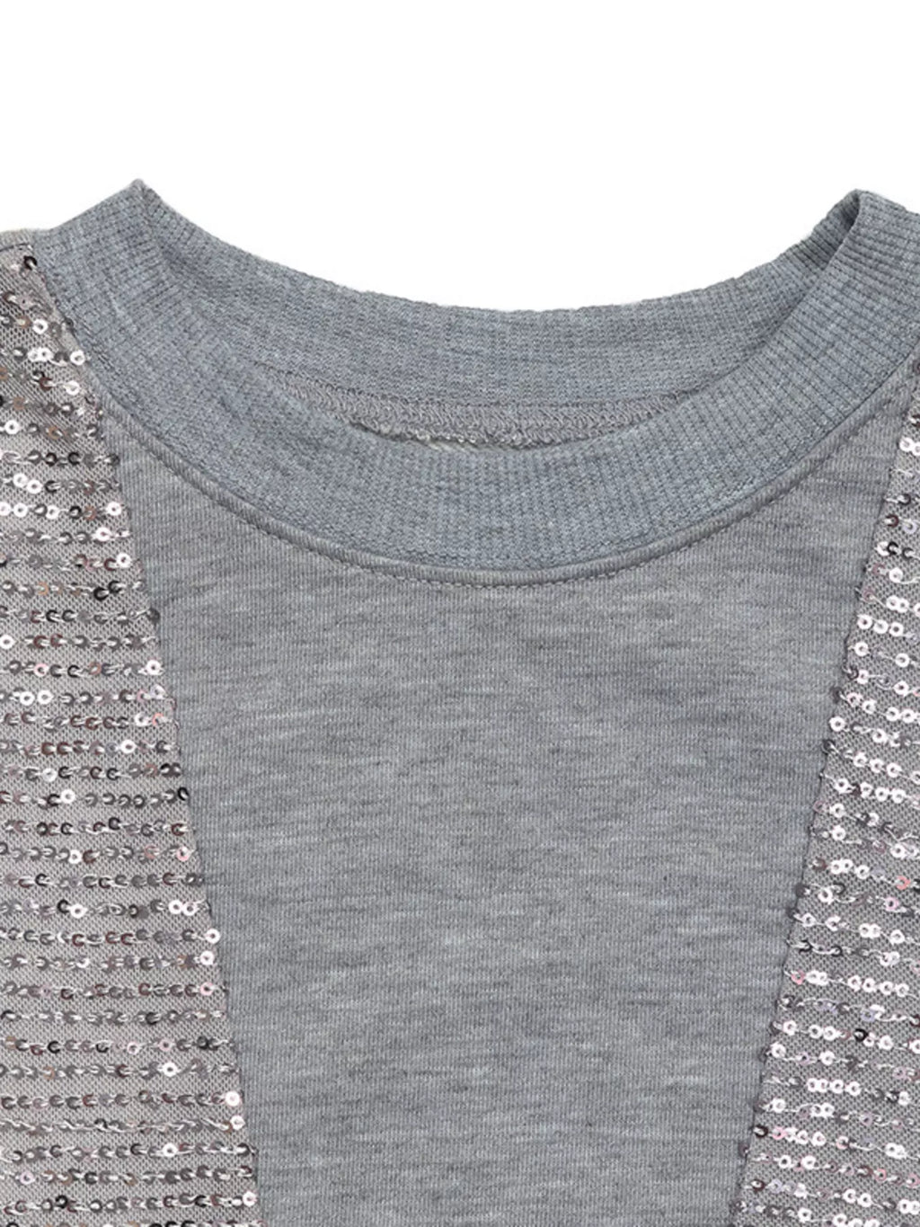 Sequin Round Neck Dropped Shoulder Sweatshirt - Trendsi | Lola Mariee