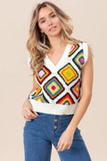 BiBi Diamond Granny Square Sweater Vest - Trendsi | Lola Mariee