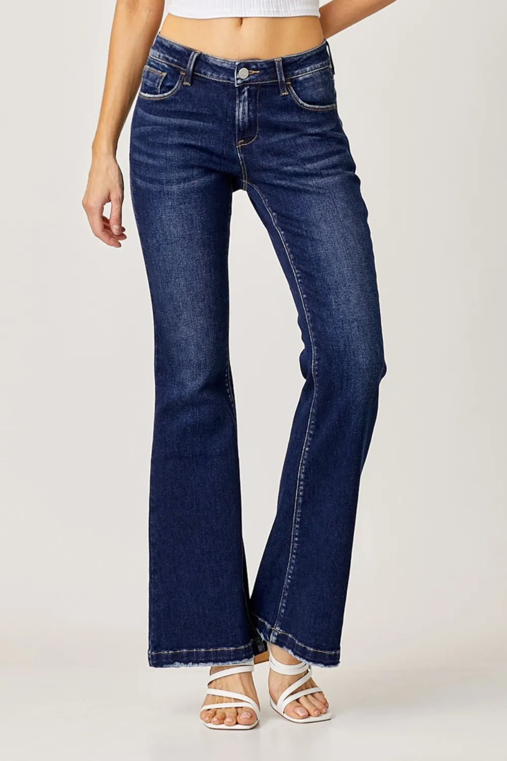 RISEN Full Size Low Rise Flare Jeans - women's bottoms at Lola Mariee boutique