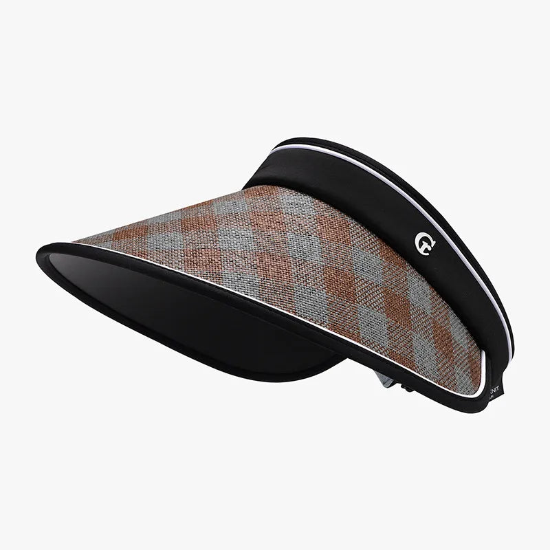 Plaid Natural Grass Adjustable Sun Hat – view 5 | Lola Mariee