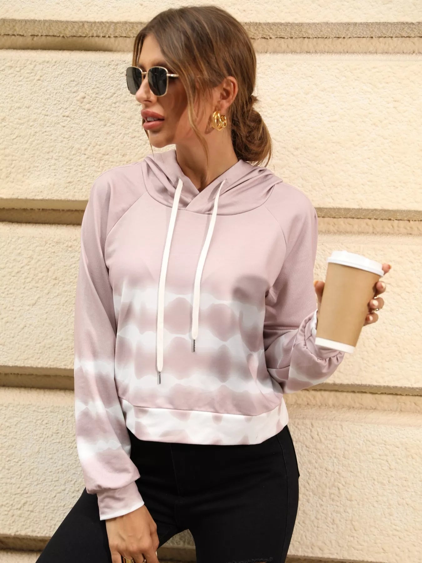 Drawstring Raglan Sleeve Hoodie - Trendsi | Lola Mariee