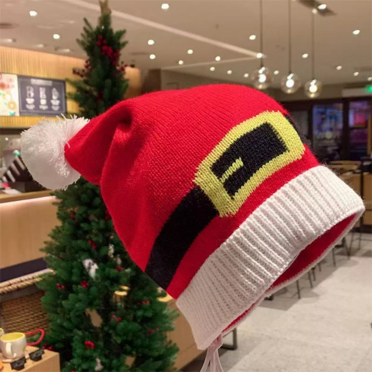 Christmas Knitted Beanie Hat – view 3 | Lola Mariee
