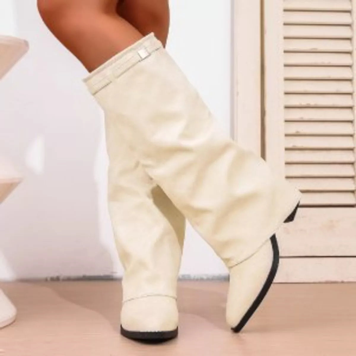Point Toe Block Heels Boots – view 8 | Lola Mariee