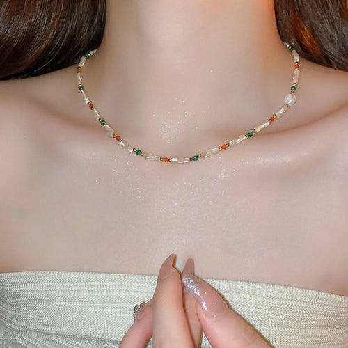 Alloy Pearl Beaded Necklace – view 2 | Lola Mariee