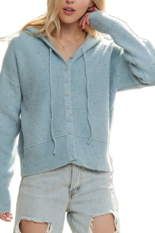 ADORA Hoodie Relaxed Fit Ribbed Cuffs Sweater Cardigan | Lola Mariee