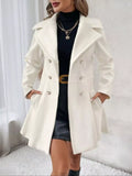 Double-Breasted Wool Blend Coat - women's jacket at Lola Mariee boutique