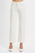 RISEN Full Size Tummy Control Mid Rise Ankle Straight Jeans Plus Size - women's bottoms at Lola Mariee boutique