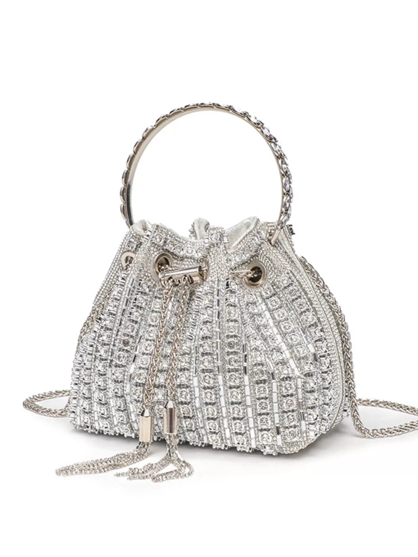 Rhinestone Embellished Bucket Crossbody Bag - Trendsi | Lola Mariee