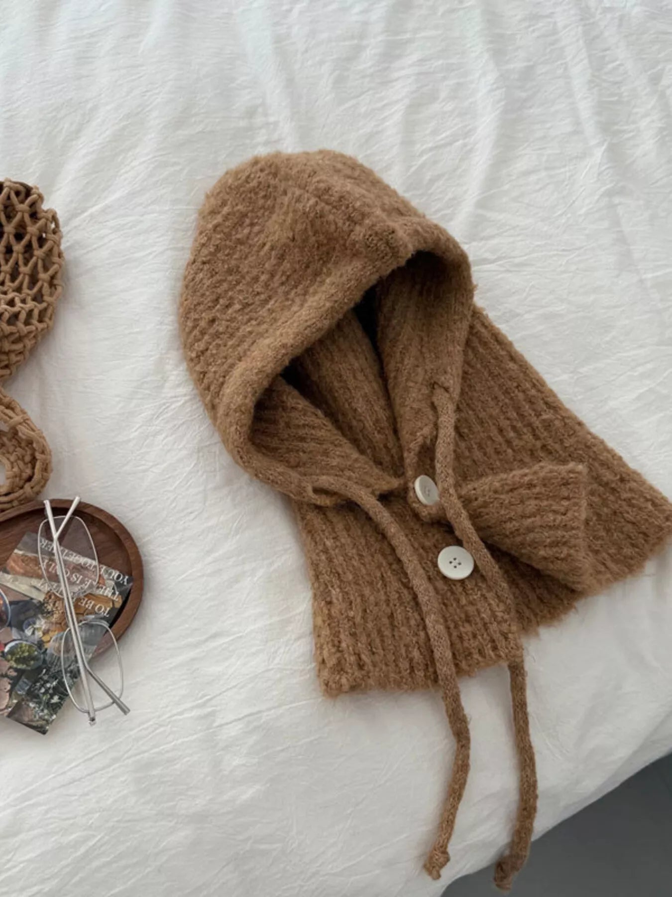 Cozy Knit Button Detail Hat – view 7 | Lola Mariee