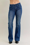 Judy Blue Full Size Mid Rise Bootcut Jeans with Welt Pockets Plus Size - women's shoes at Lola Mariee boutique