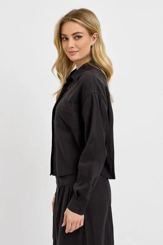 RISEN Button Down Long Sleeve Shirt - LOLA MARIEE | Lola Mariee