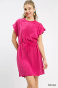 Umgee Linen Blend Scallop Hem Mini Dress - Trendsi | Lola Mariee