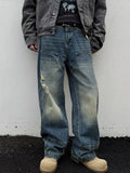 Men's Full Size Distressed Wide Leg Jeans Plus Size - women's bottoms at Lola Mariee boutique