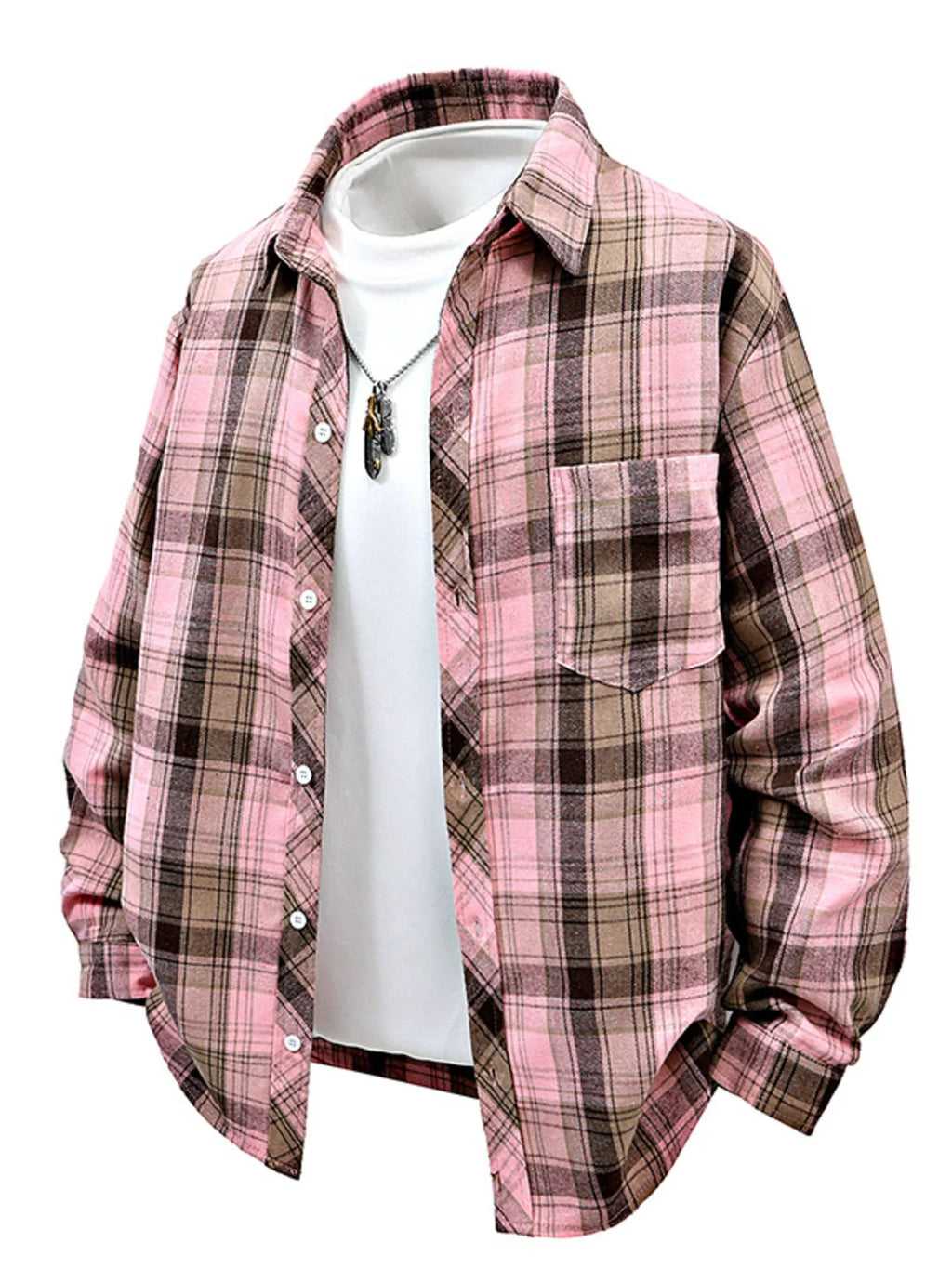 Men's Full Size Plaid Button Up Shirt Plus Size - women's top at Lola Mariee boutique