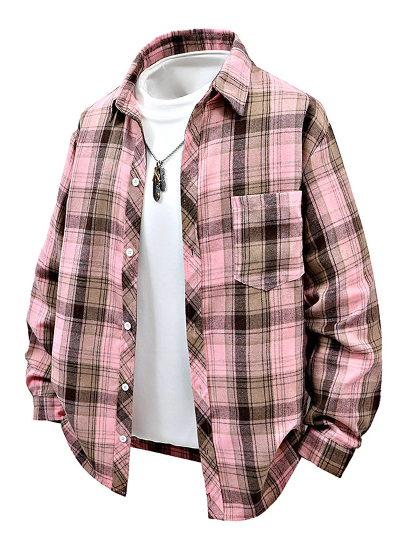 Men's Full Size Plaid Button Up Shirt Plus Size - women's top at Lola Mariee boutique