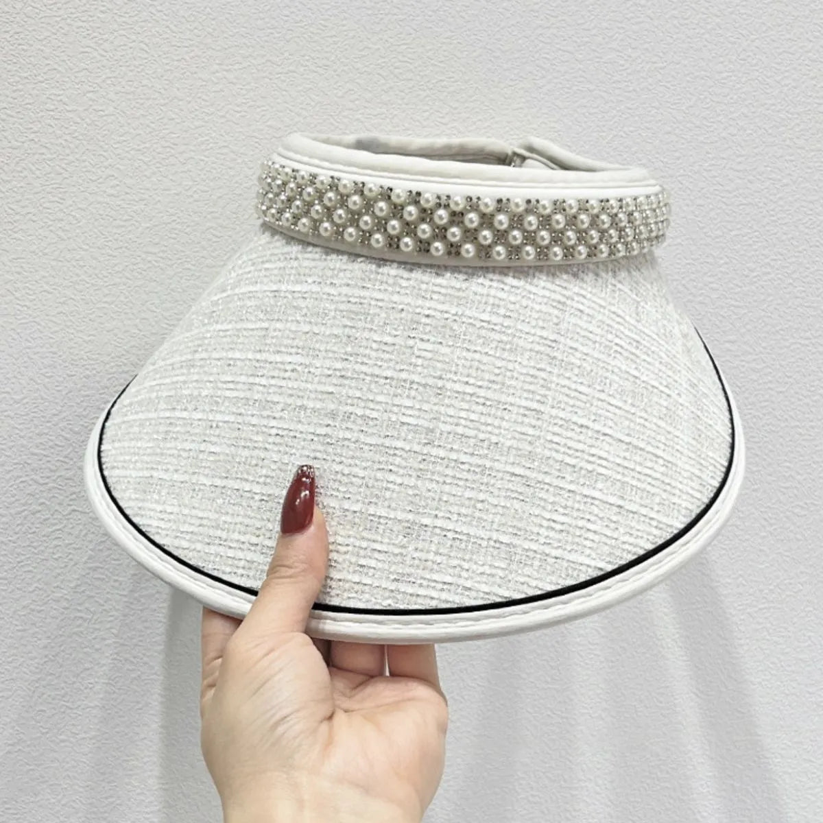 Pearl Detail Sunscreen Hat – view 7 | Lola Mariee
