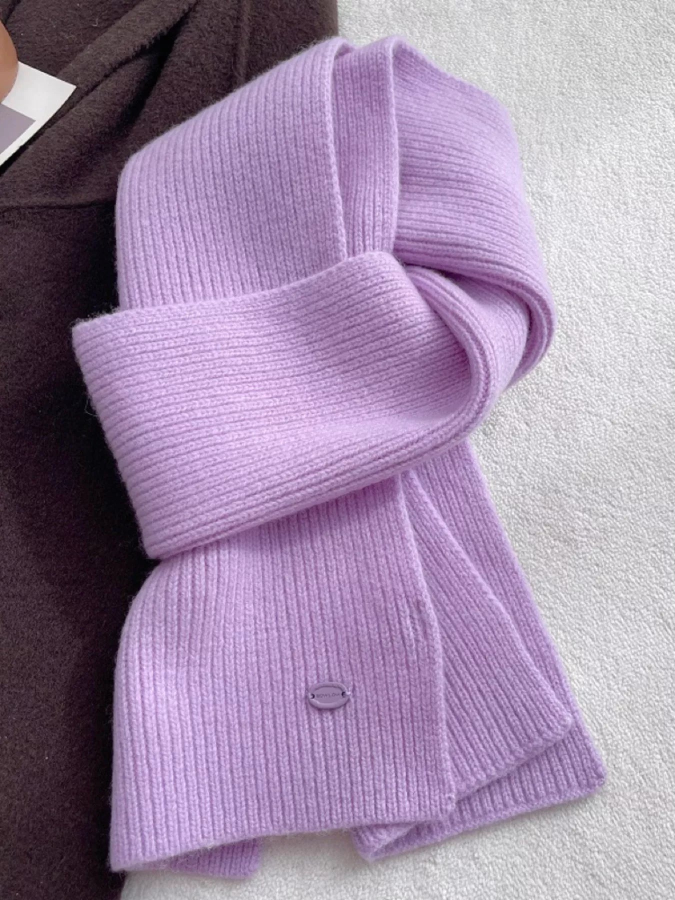 Pure Wool Soft Knit Scarf – view 4 | Lola Mariee