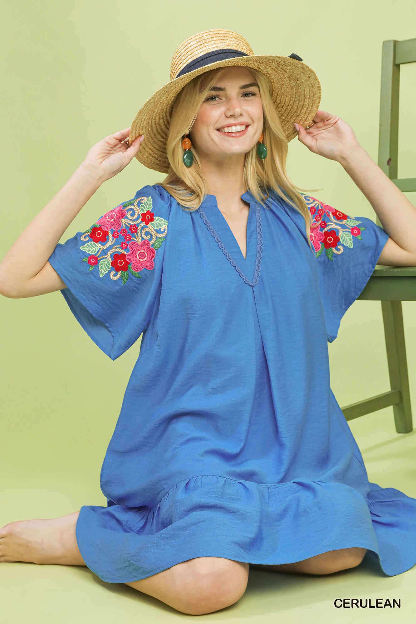 Umgee Embroidered Shoulder Dress - Trendsi | Lola Mariee