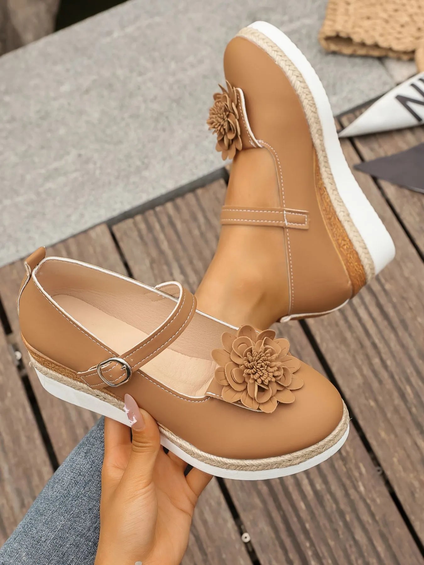 Flower Embellished Mary Jane Loafers | Lola Mariee