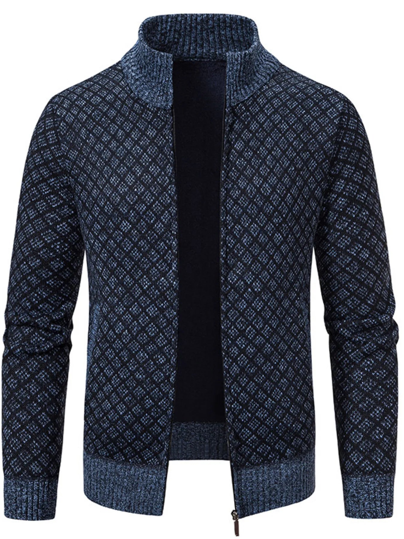 Men's Plus Size Zip-Up Knit Cardigan – view 7 | Lola Mariee