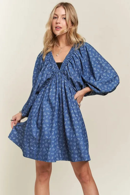 ADORA Batwing Sleeves Floral Dress – view 2 | Lola Mariee