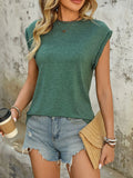 Perfee Round Neck Cap Sleeve T-Shirt - Trendsi | Lola Mariee