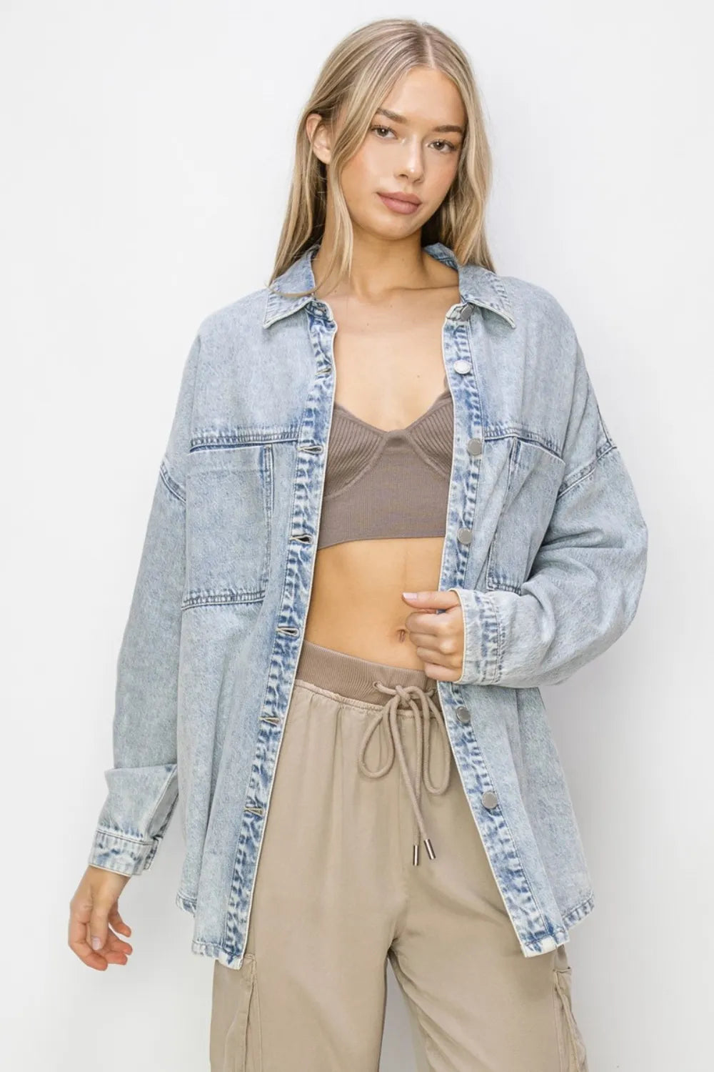 RISEN Button Up Long Sleeve Shacket - LOLA MARIEE | Lola Mariee