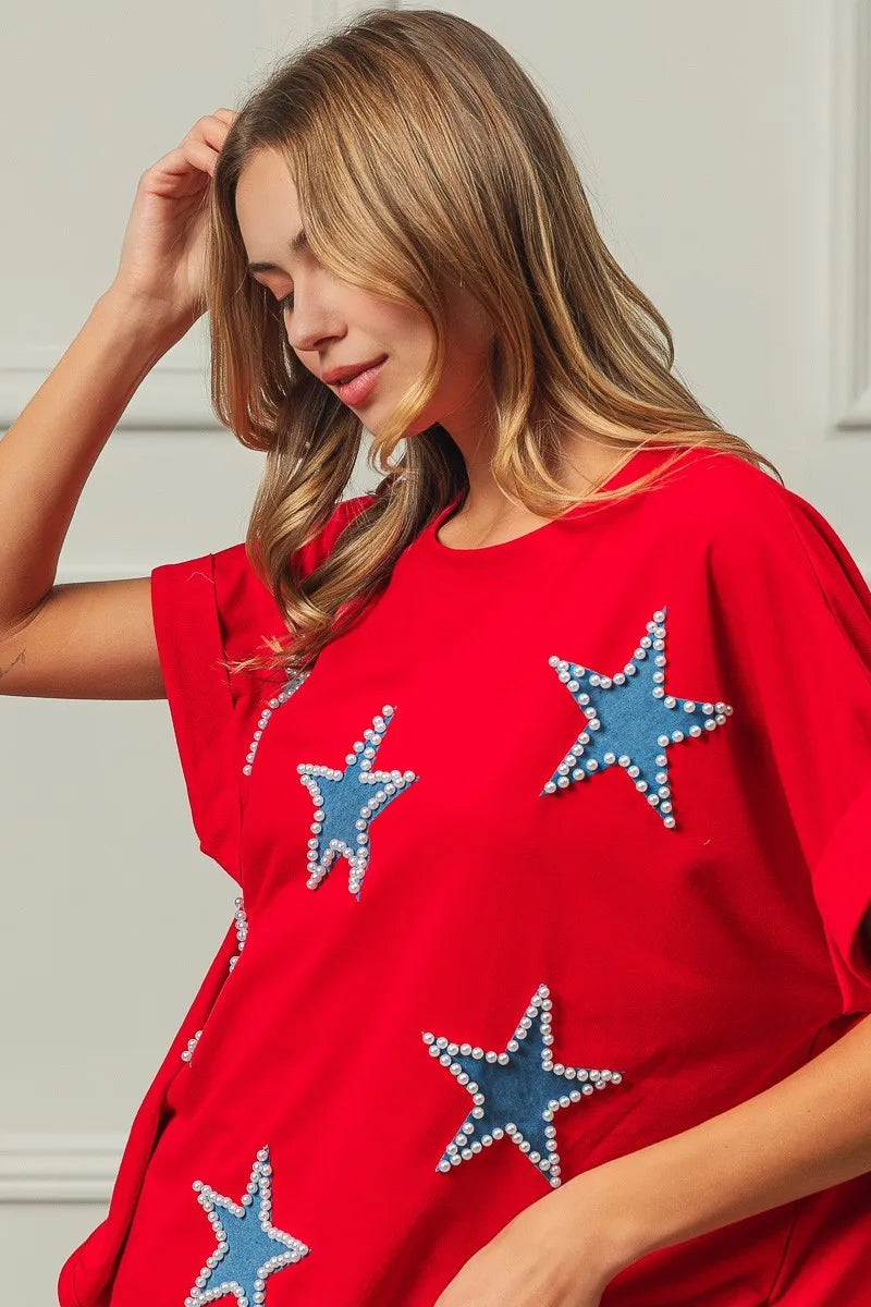 BiBi Fourth Of July Terry T-Shirt - Trendsi | Lola Mariee