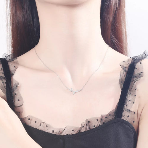 925 Sterling Silver Zircon Flower Necklace | Lola Mariee