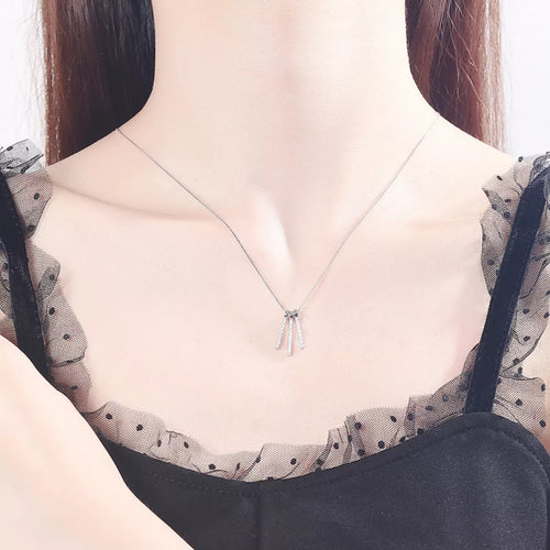 925 Sterling Silver Zircon Tassel Pendant Necklace | Lola Mariee