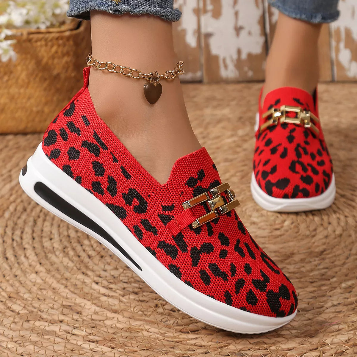 Leopard Mesh Slip-Ons - Trendsi | Lola Mariee
