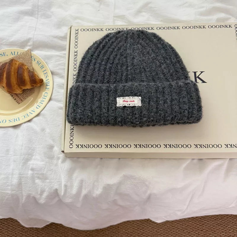 Warm Knitted Beanie Hat – view 3 | Lola Mariee