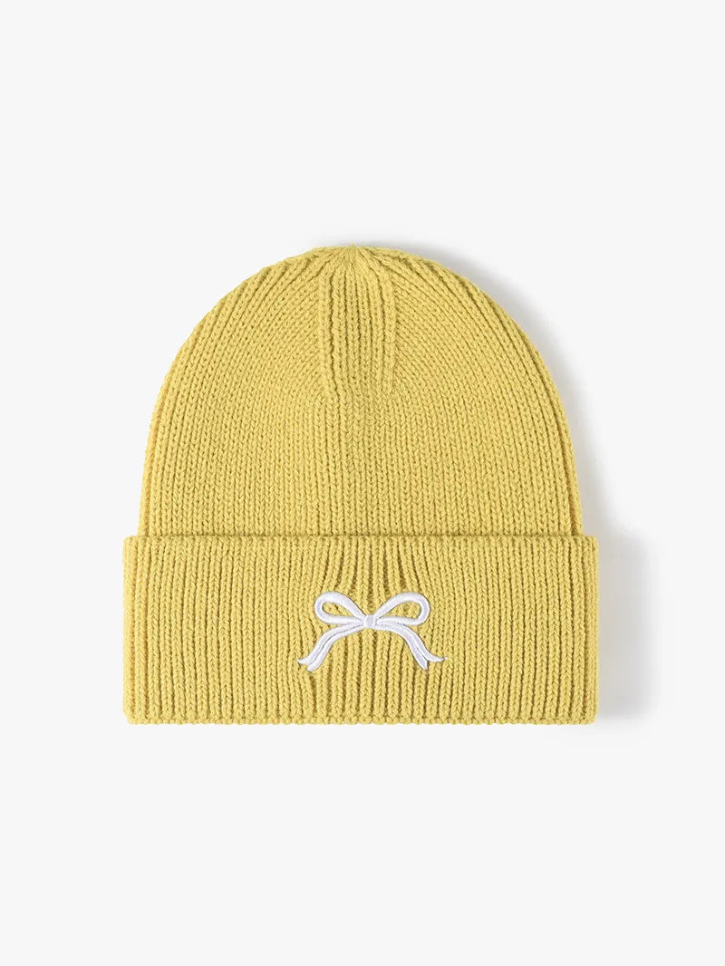 Embroidered Bow Knit Hat – view 10 | Lola Mariee