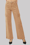 RISEN Full Size High Rise Wide Leg Cargo Jeans - women's bottoms at Lola Mariee boutique