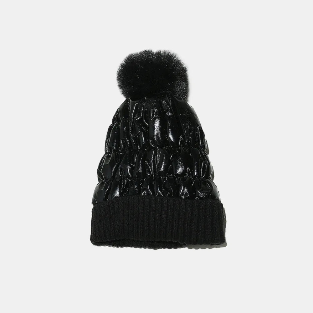 Thermal Knit Hat with Pompom – view 7 | Lola Mariee