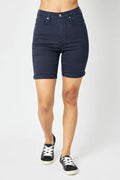 Judy Blue Full Size High Waist Tummy Control Bermuda Shorts - women's bottoms at Lola Mariee boutique