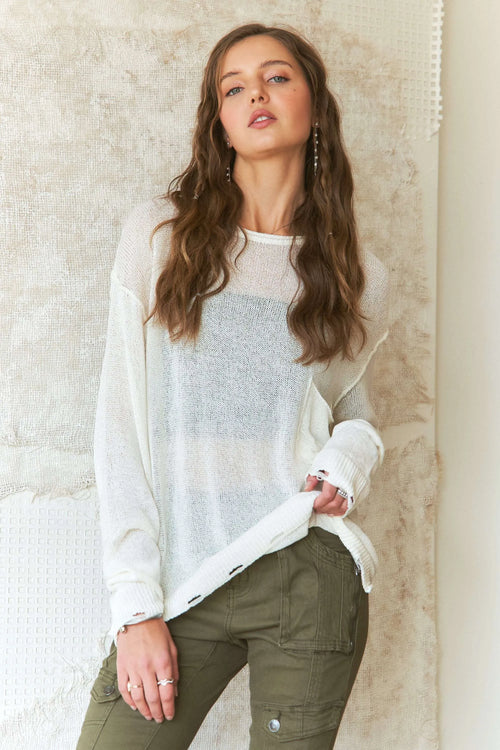 ADORA Vintage Edge Lightweight Sweater – view 2 | Lola Mariee