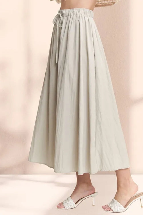 ADORA Drawstring Waist Crinkle Maxi Skirt – view 2 | Lola Mariee