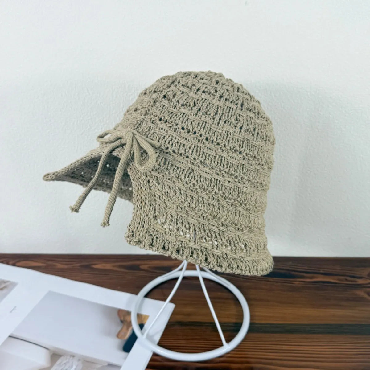 Crochet Bucket Hat with Drawstring – view 9 | Lola Mariee