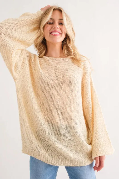 And The Why Sequined Light Weight Pullover Sweater | Lola Mariee