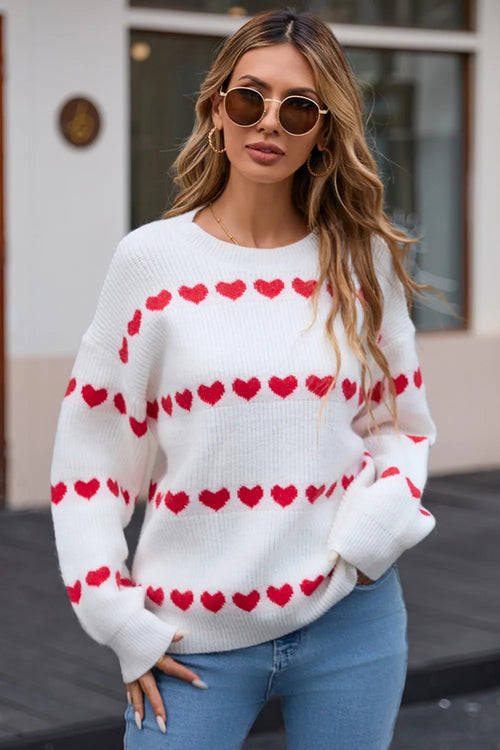 Angel Wings Heart Round Neck Long Sleeve Sweater – view 2 | Lola Mariee