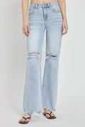 RISEN Full Size High Rise Distressed Wide Leg Jeans - women's bottoms at Lola Mariee boutique