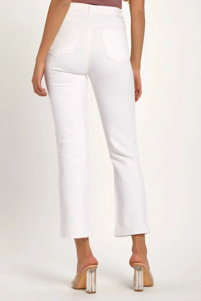 RISEN Full Size Distressed Cropped Straight Jeans - LOLA MARIEE | Lola Mariee