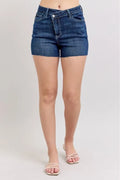 Judy Blue Full Size High Waist Criss-Cross Waistband Denim Shorts Plus Size - women's bottoms at Lola Mariee boutique