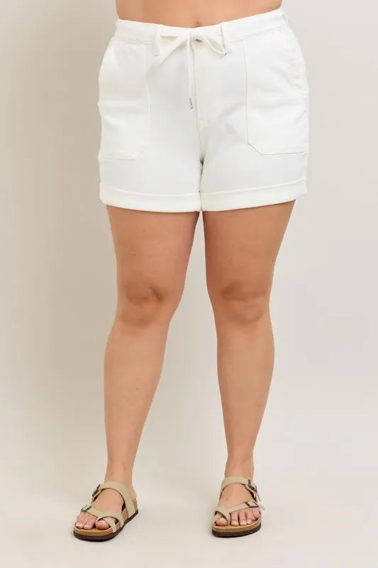 Judy Blue Plus Size High Waist Cuff Denim Shorts - women's bottoms at Lola Mariee boutique