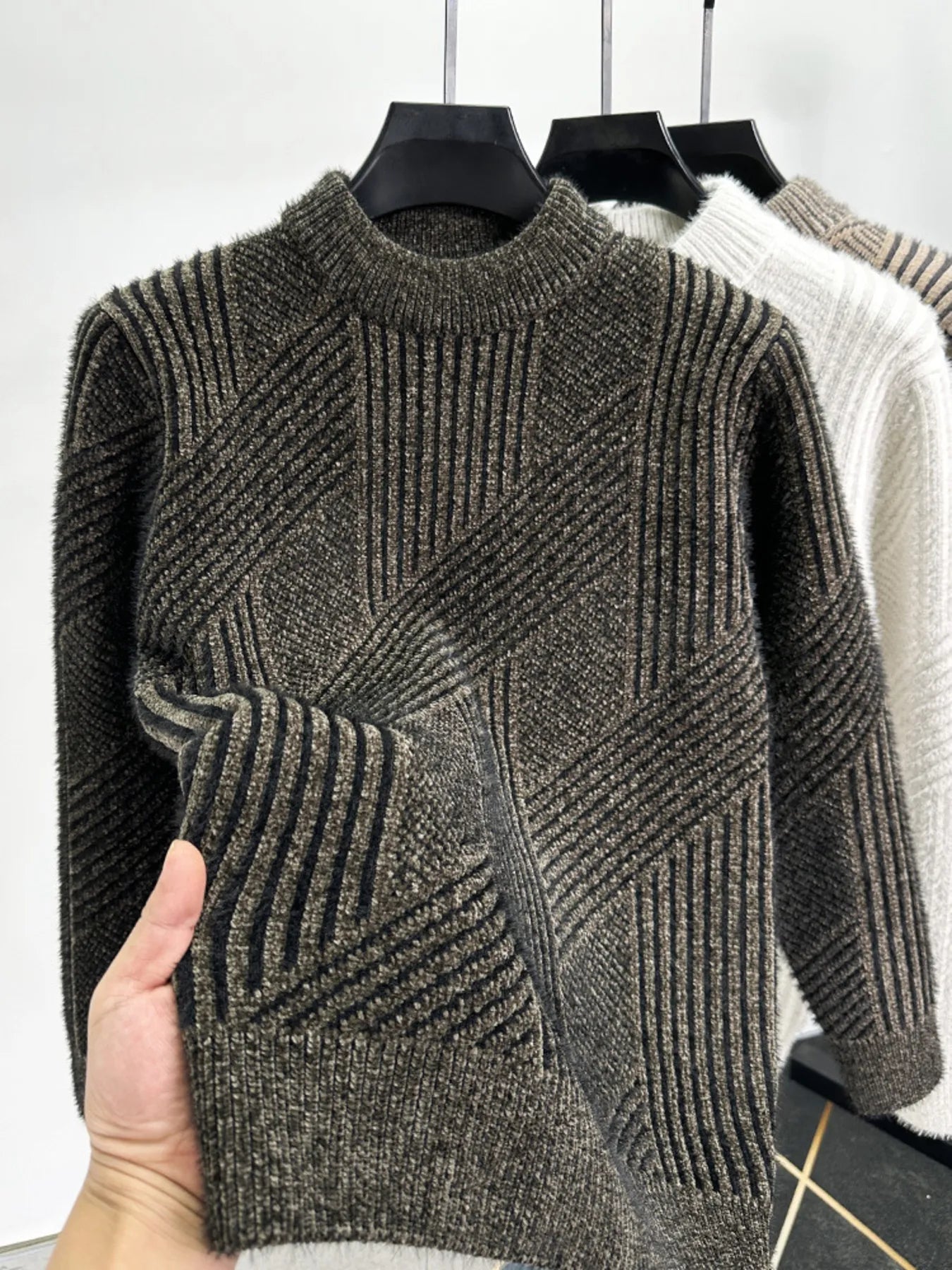 Men's Ribbed Knit Long Sleeve Sweater | Lola Mariee