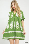 Umgee Two Tone Border Print Mini Dress - Trendsi | Lola Mariee