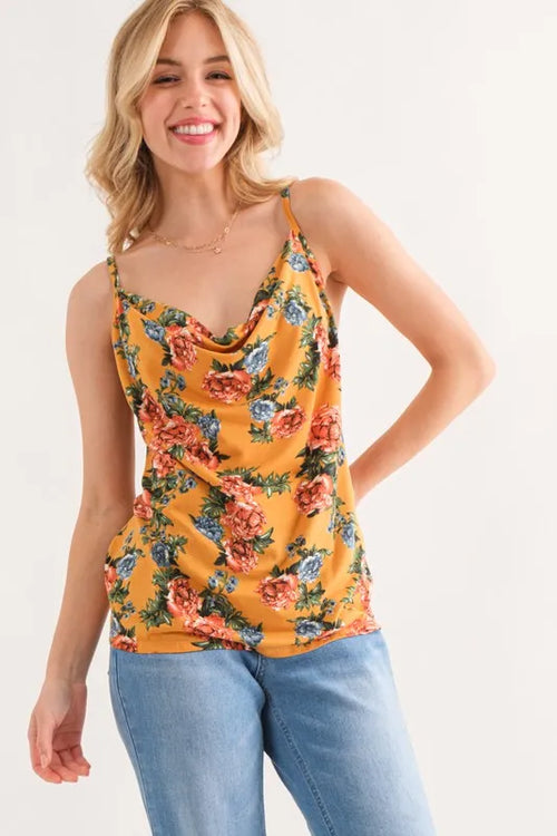 And The Why Floral Printed Casual Tank Top | Lola Mariee