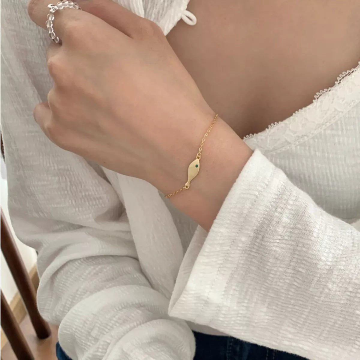 925 Sterling Silver Fish Bracelet – view 6 | Lola Mariee